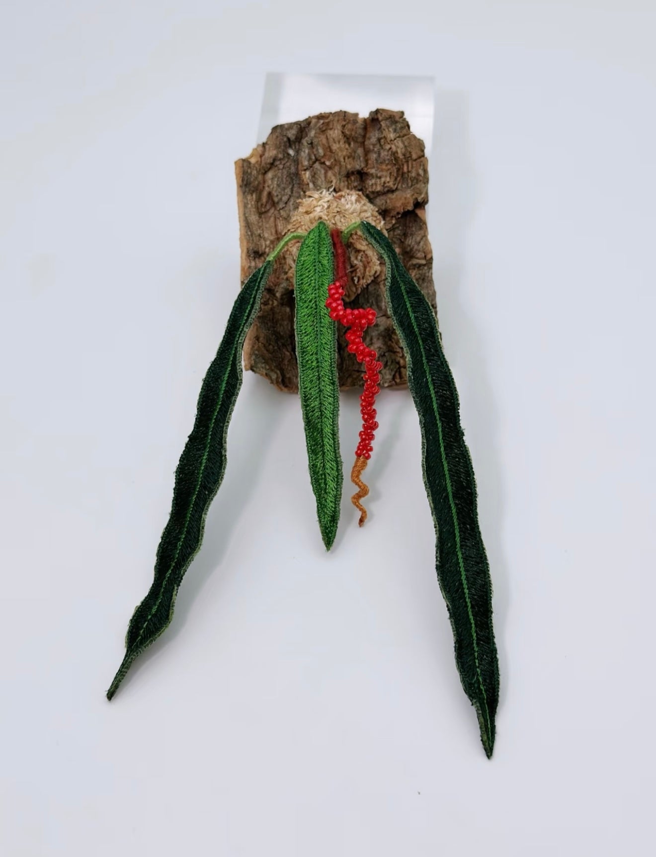 Wendy Anthurium Tie – Hand-Embroidered Fridge Magnet