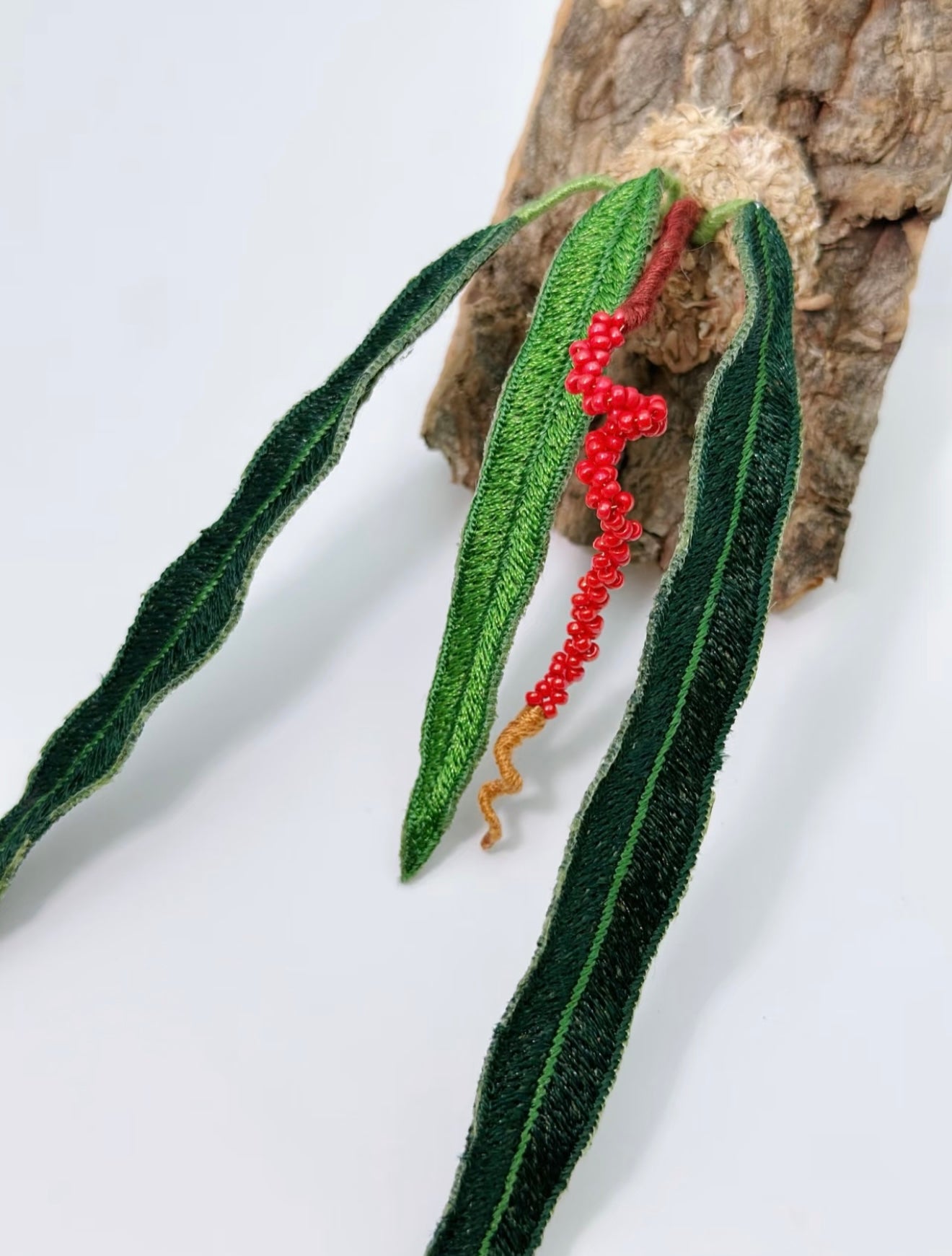 Wendy Anthurium Tie – Hand-Embroidered Fridge Magnet